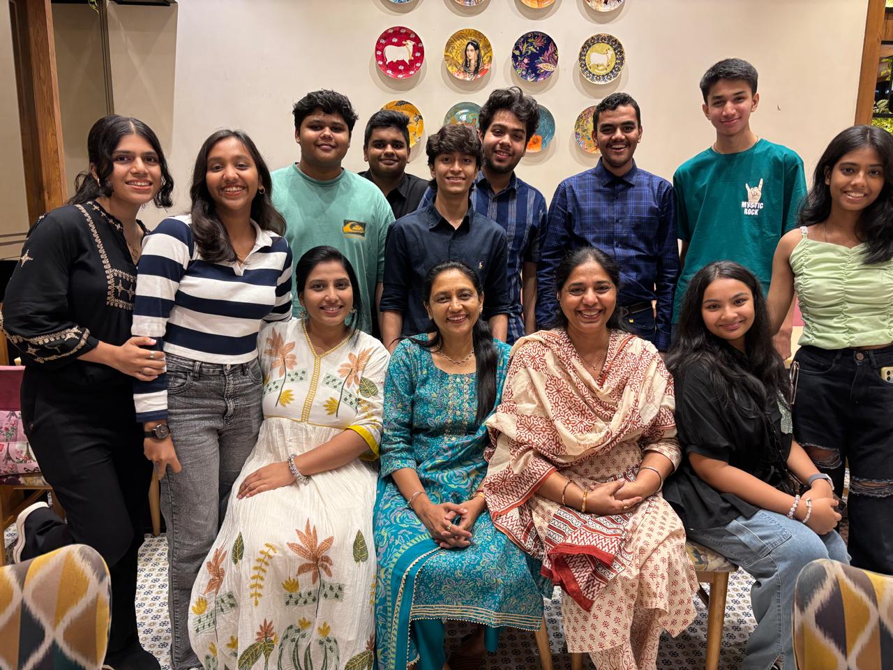 Students and founders together at a celebration event